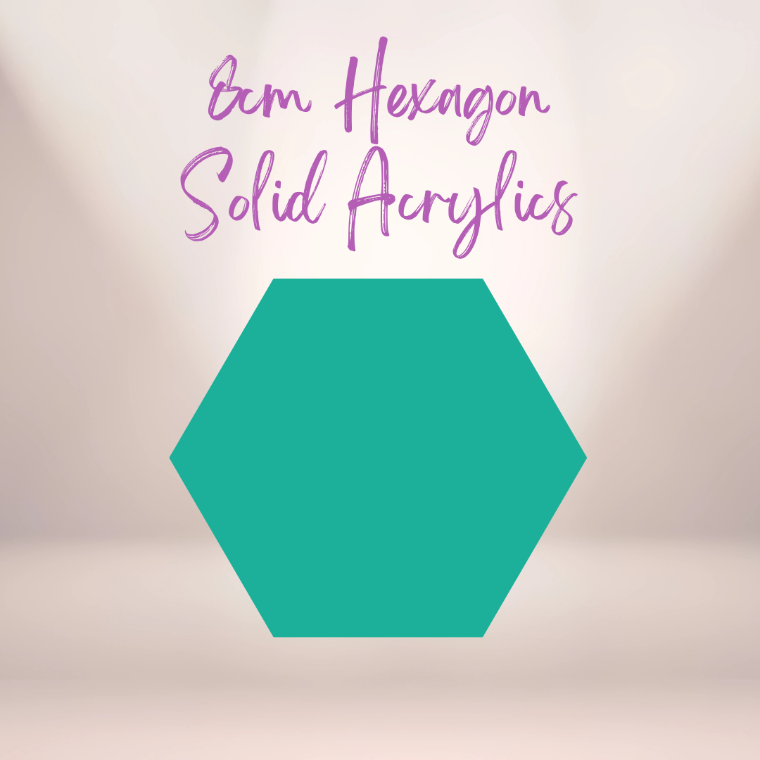 8cm Hexagon Solid Acrylic Blanks
