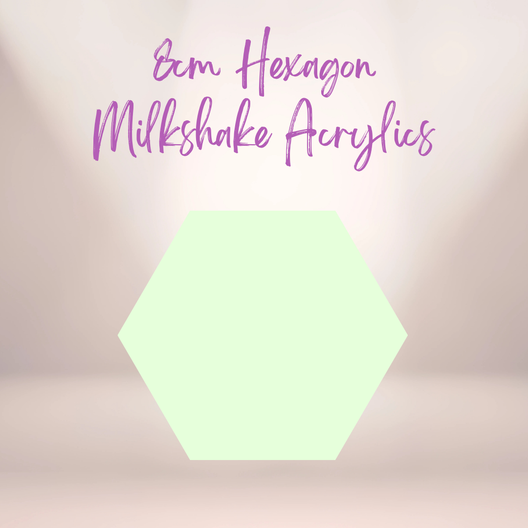 8cm Hexagon Milkshake Acrylic Blanks