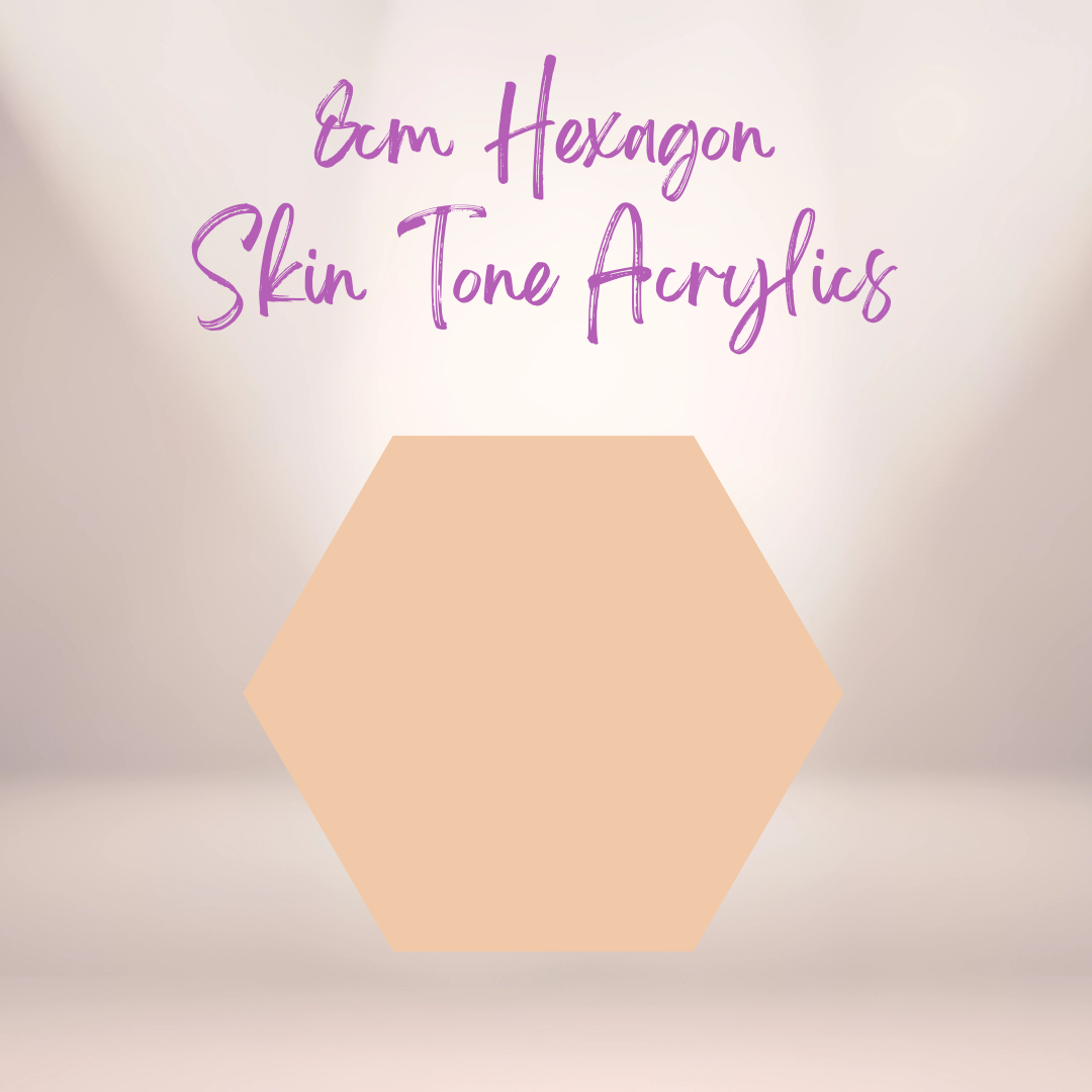 8cm Hexagon Skin Tone Acrylic Blanks