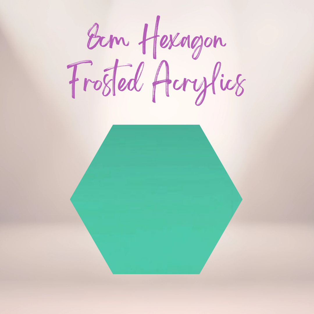 8cm Hexagon Frosted Acrylic Blanks