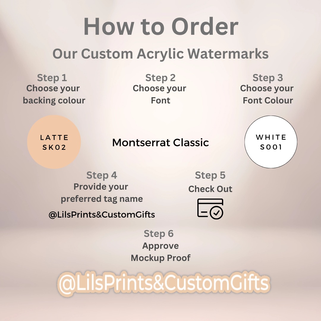 Custom Acrylic Watermark - 15x5cm (With Socials)