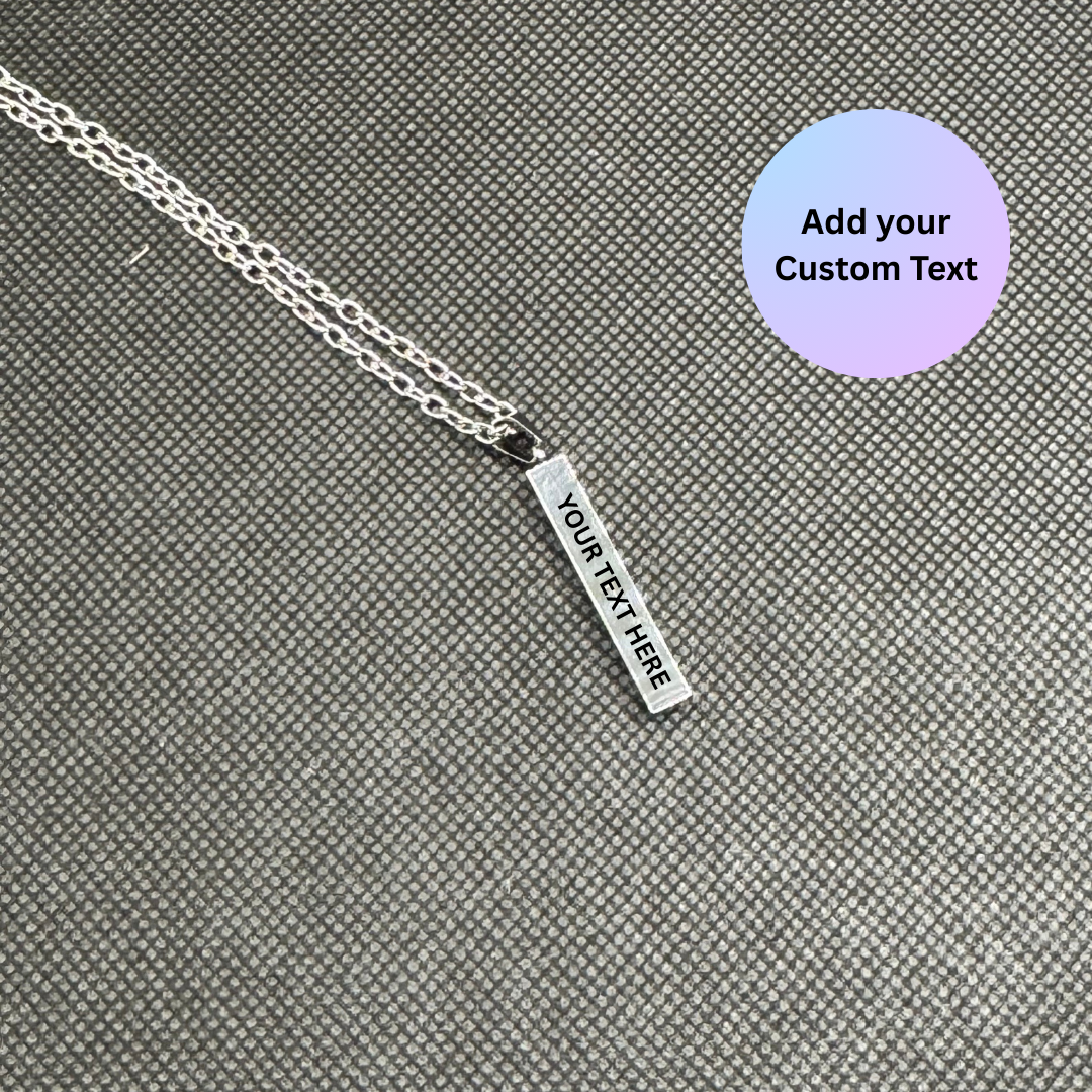 Custom Engraved Pendant - Stainless Steel - Silver