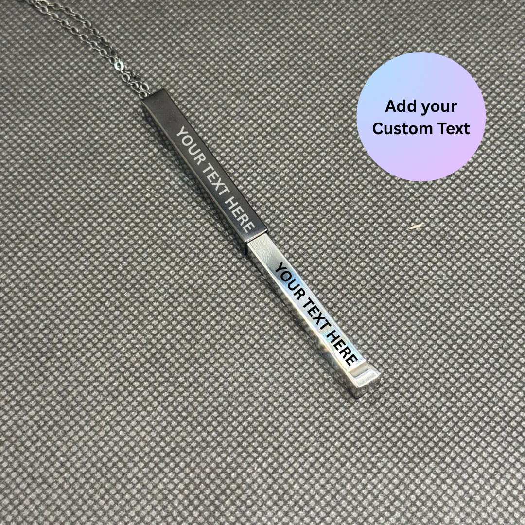 Stainless Steel Silver/Black - Secret Message Pendant