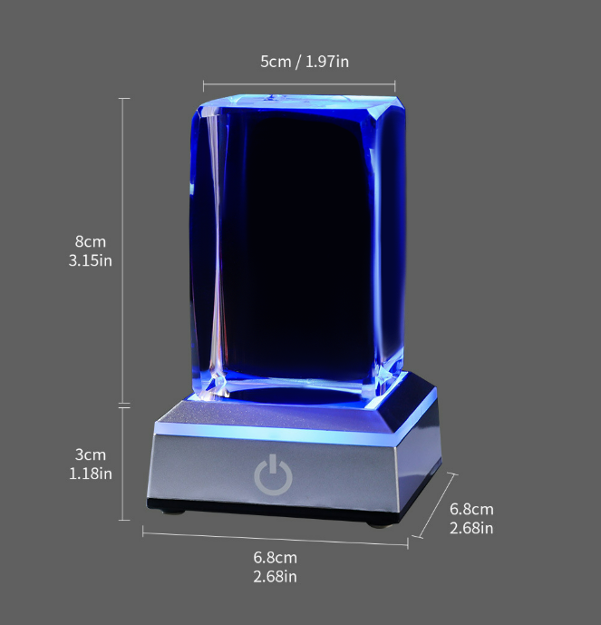 5x8cm Crystal Block Diamond Edge