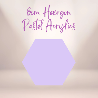 8cm Hexagon Pastel Acrylic Blanks