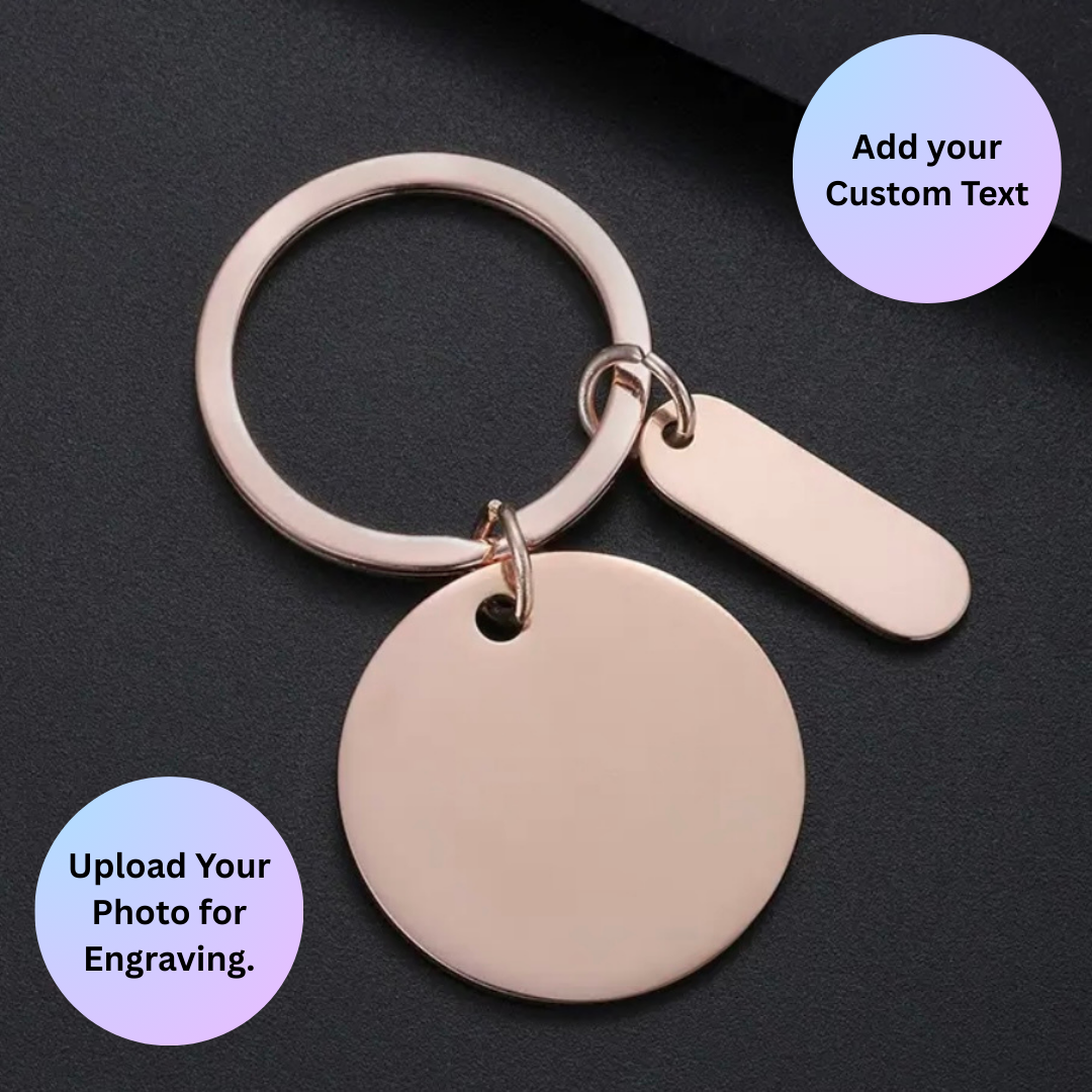 Personalised Key Chain - Circle + Initial Tag
