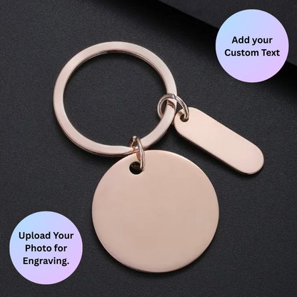 Personalised Key Chain - Circle + Initial Tag