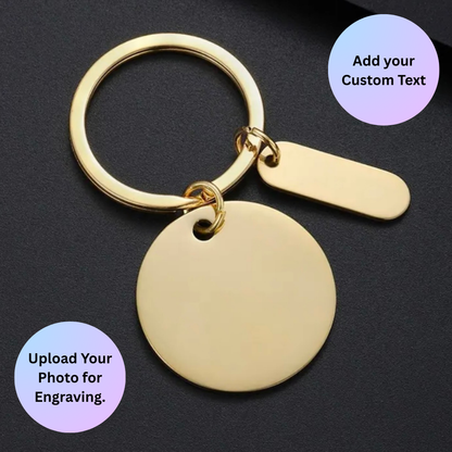 Personalised Key Chain - Circle + Initial Tag