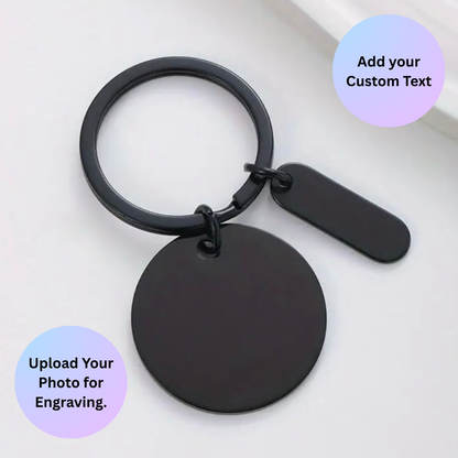 Personalised Key Chain - Circle + Initial Tag