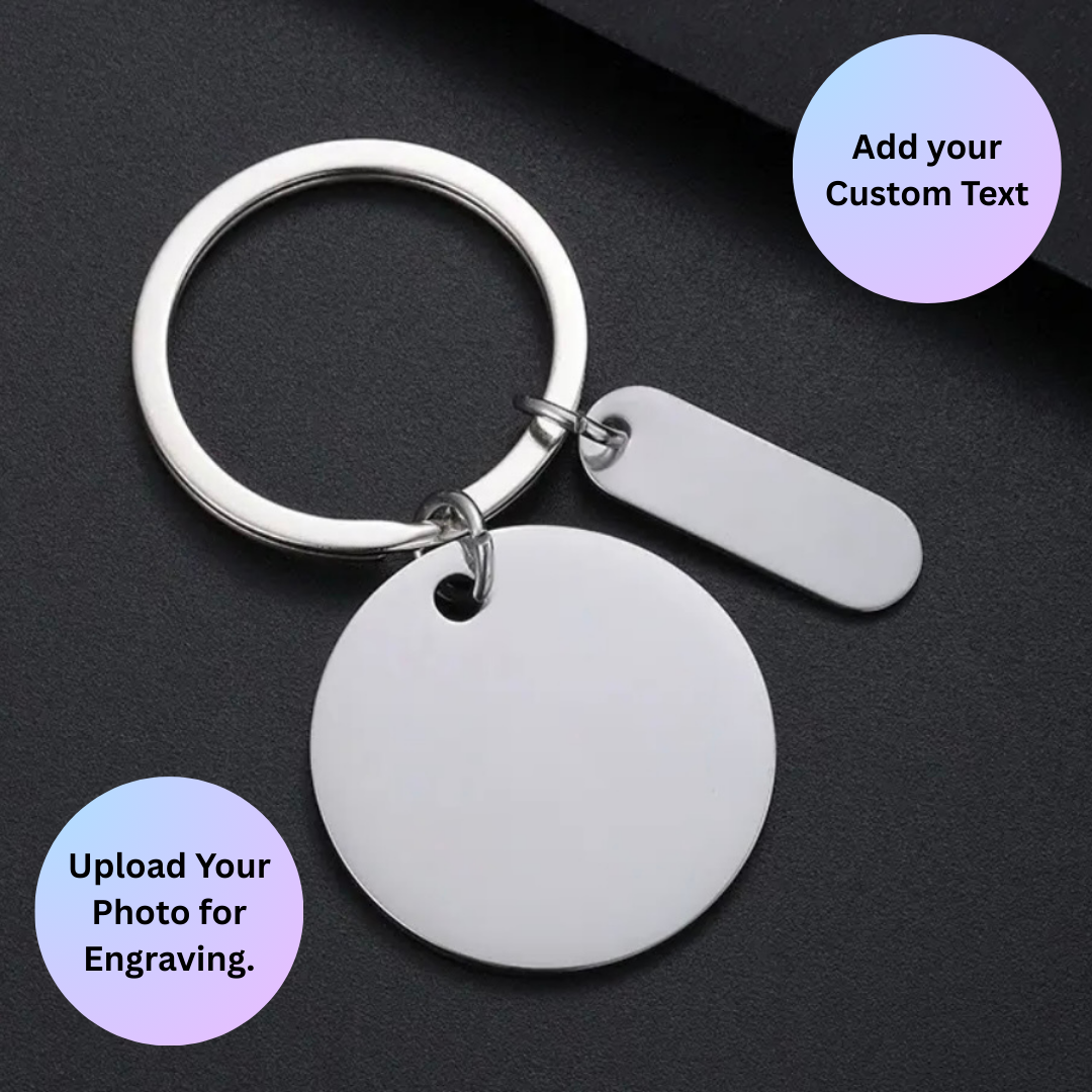 Personalised Key Chain - Circle + Initial Tag