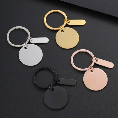 Personalised Key Chain - Circle + Initial Tag