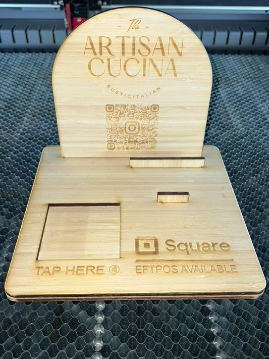 Bamboo Engraved Square Reader Dock