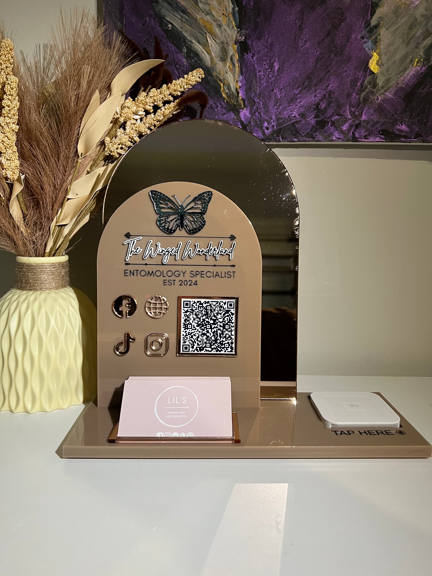 Dual Backing Square & Business Card Socials Dock